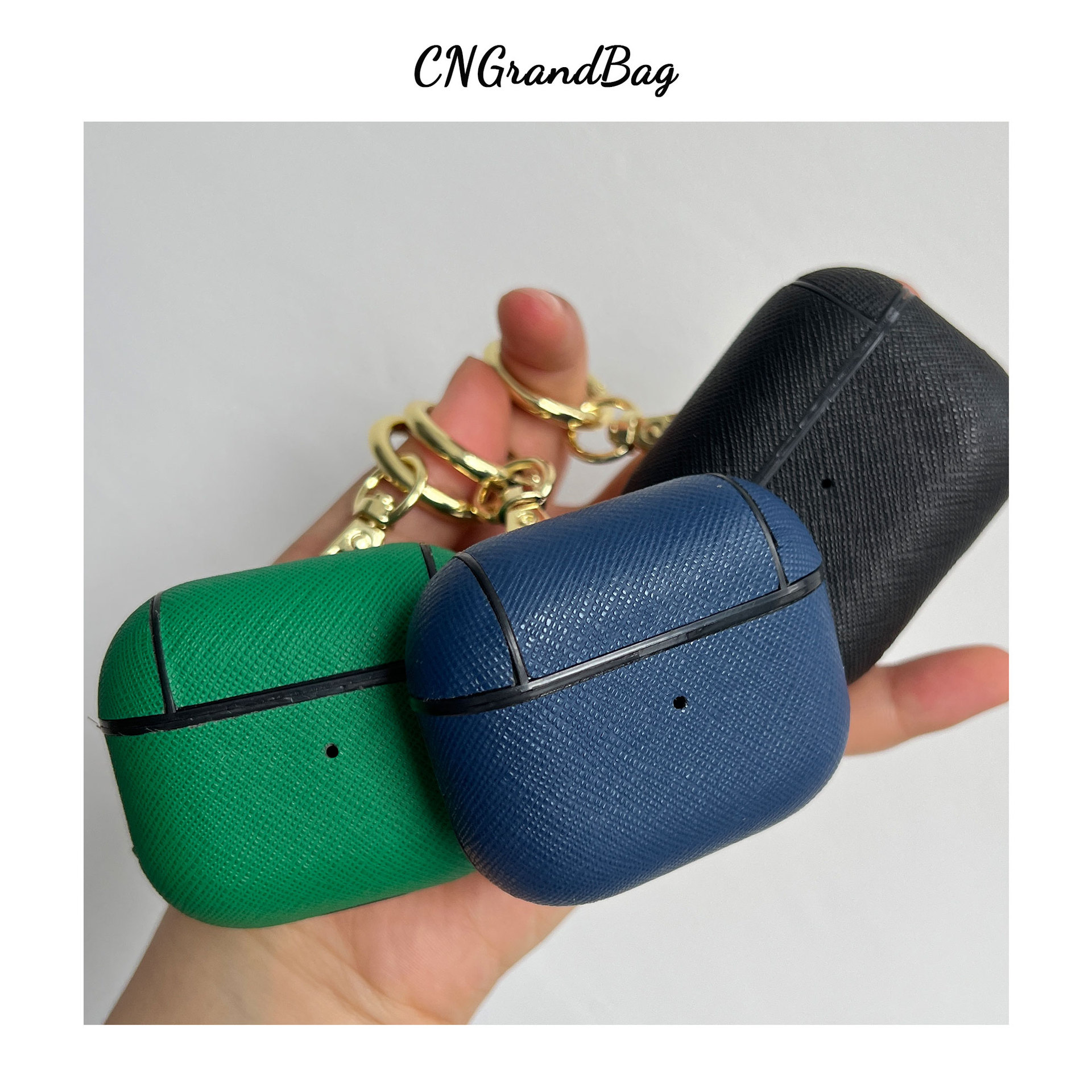 Picture of Gift suit leather Apple 12 13 14 15 phone case + earphone protective cover Airpods1/2/3/Pro