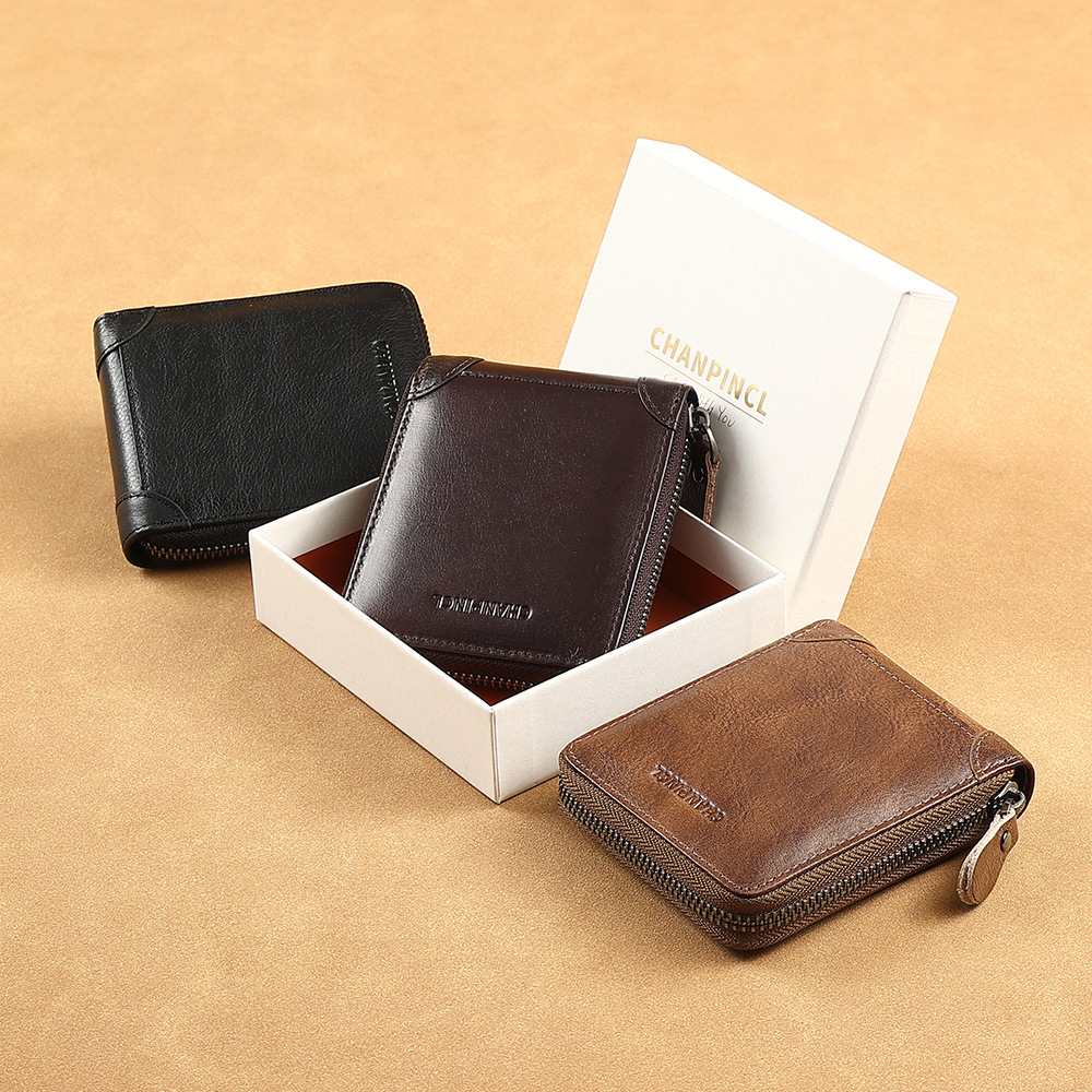 Picture of Cross-Border Delivery C Brand Boxed Men's Wallet First-Layer Cowhide Coin Bag Zipper Wallet Horizontal Multi-Functional Wallet