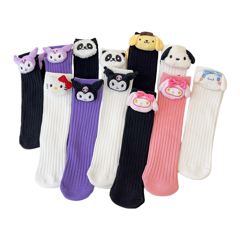 Picture of Children's cartoon socks boys and girls tube socks three-dimensional doll cute kulomi doll pile socks manufacturers wholesale