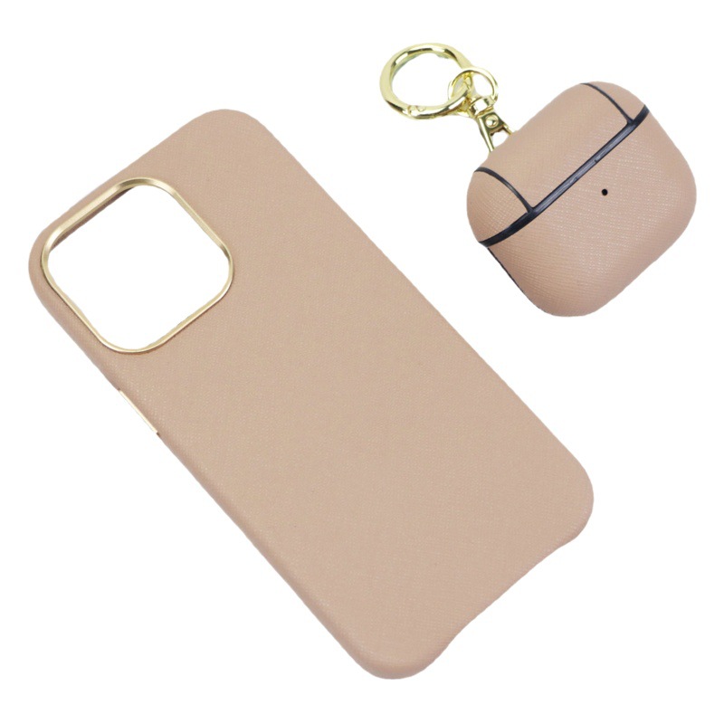 Gift suit leather Apple 12 13 14 15 phone case + earphone protective cover Airpods1/2/3/Pro