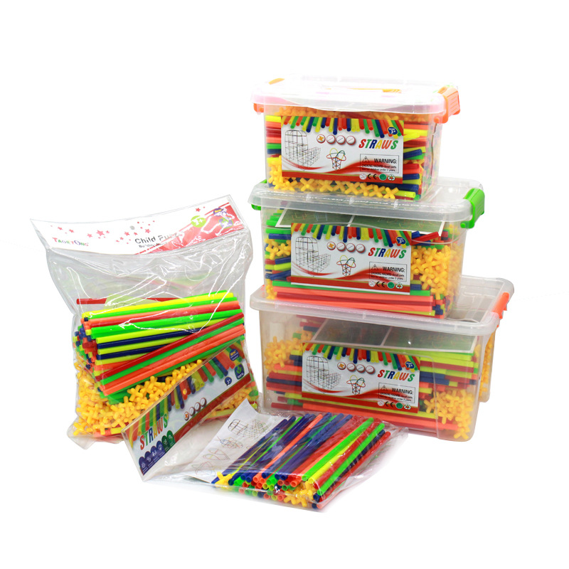 Picture of Yiwu foreign trade toys creative 4D straw assembly block kindergarten children's toys early education 3-7 years old diy