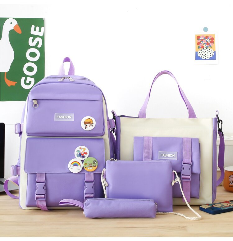 Picture of Ins Schoolbag Female K-Style Junior High School Student Primary School Student Forest Female Third to Fifth Grade Large Capacity Backpack
