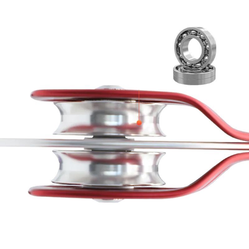 Picture of New outdoor rescue side plate type double pulley hoisting mountaineering rock climbing pulley mountaineering double pulley block with bearing