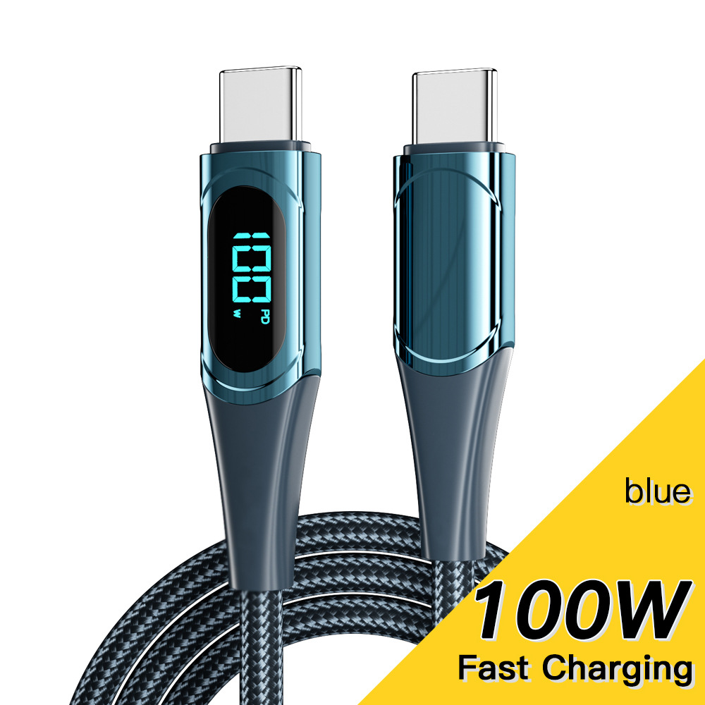 Picture of Spot 100W5A Super Fast Charging Data Cable Suitable for Huawei Notebook Charging Cable Digital Display Pd Fast Charging Cable