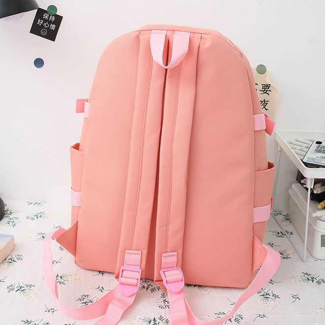 Picture of Weiyu Pie Hot Selling Canvas Student Backpack Korean Style Fashion Harajuku Junior High School Campus School Bag Four-Piece Backpack