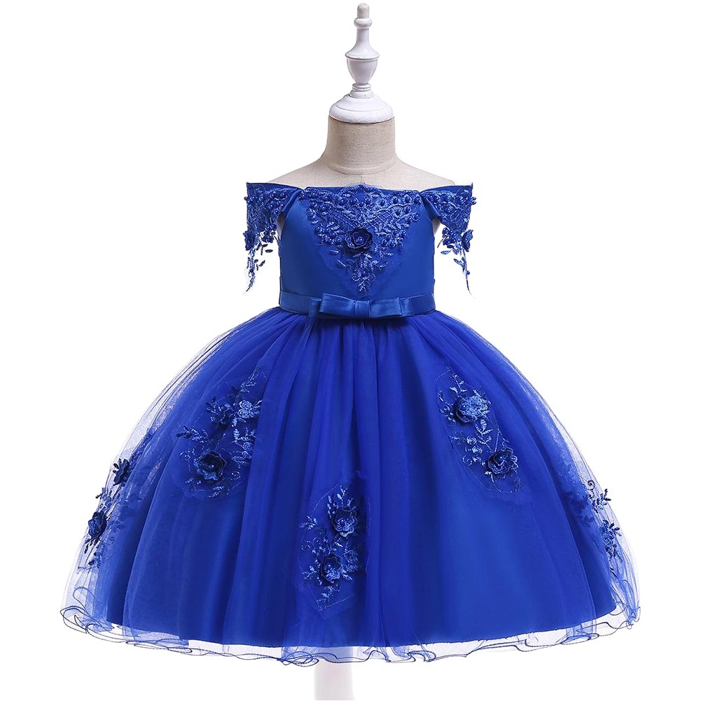 Factory Wholesale 2025 European and American New Mesh Host Catwalk Performance Princess Dress Flower Girl Girl Dress