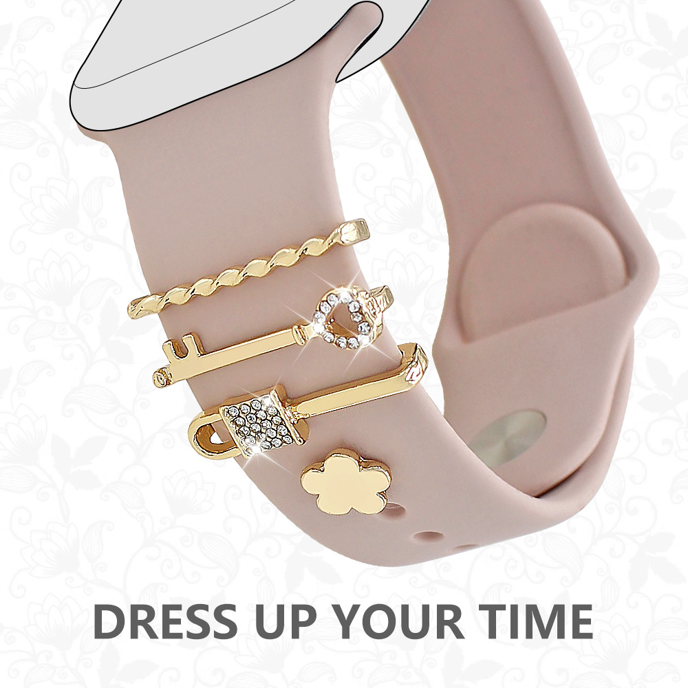 Picture of For Apple Watch Watch Watch Watch Watch Watch With Universal Silicone Strap Diamond Love Decoration