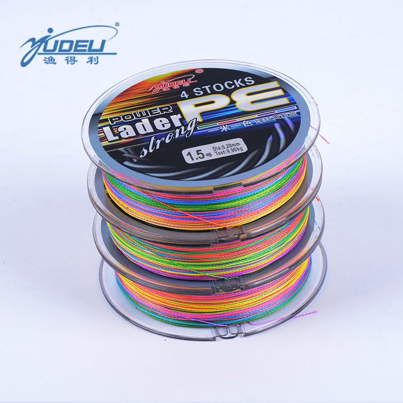 Picture of Yodali 1 meter color pe multicolored 4-braided Hercules 100 meter anti-bite PE braided fishing line micro-lead raft fishing line
