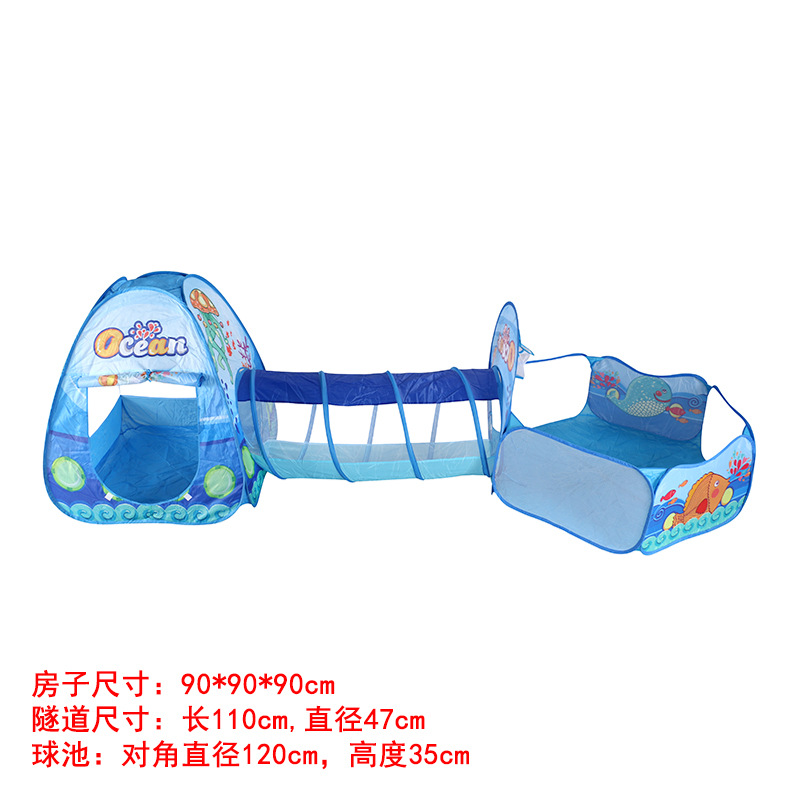 Picture of Cross-border hot sale children's tent game house indoor and outdoor three-in-one tunnel ocean ball pool fence toy wholesale