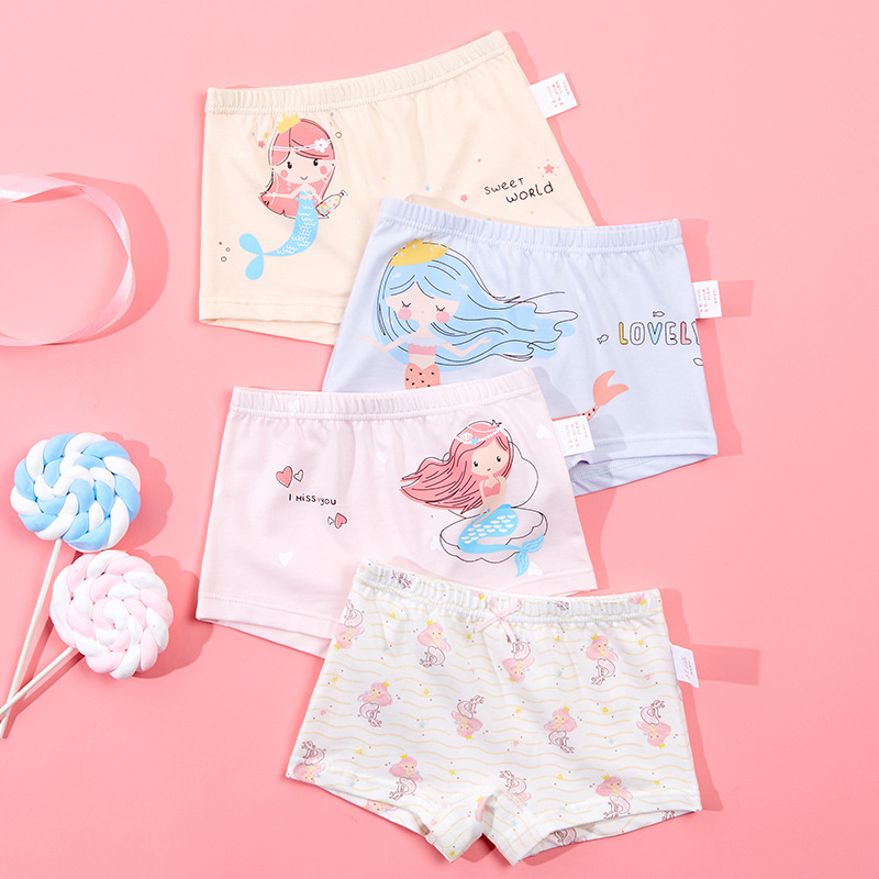 Picture of All cotton girls underwear children's underwear wholesale shaking sound boxer pants large children's underwear girl underwear baby cotton