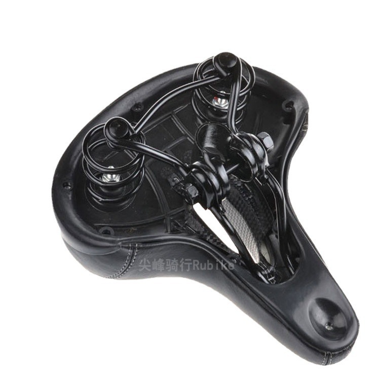 Picture of Bicycle Cushion Saddle Extra-large Soft Leather Spring Shock Absorption Universal Seat Bag for Electric Mountain Bike Rear Cushion