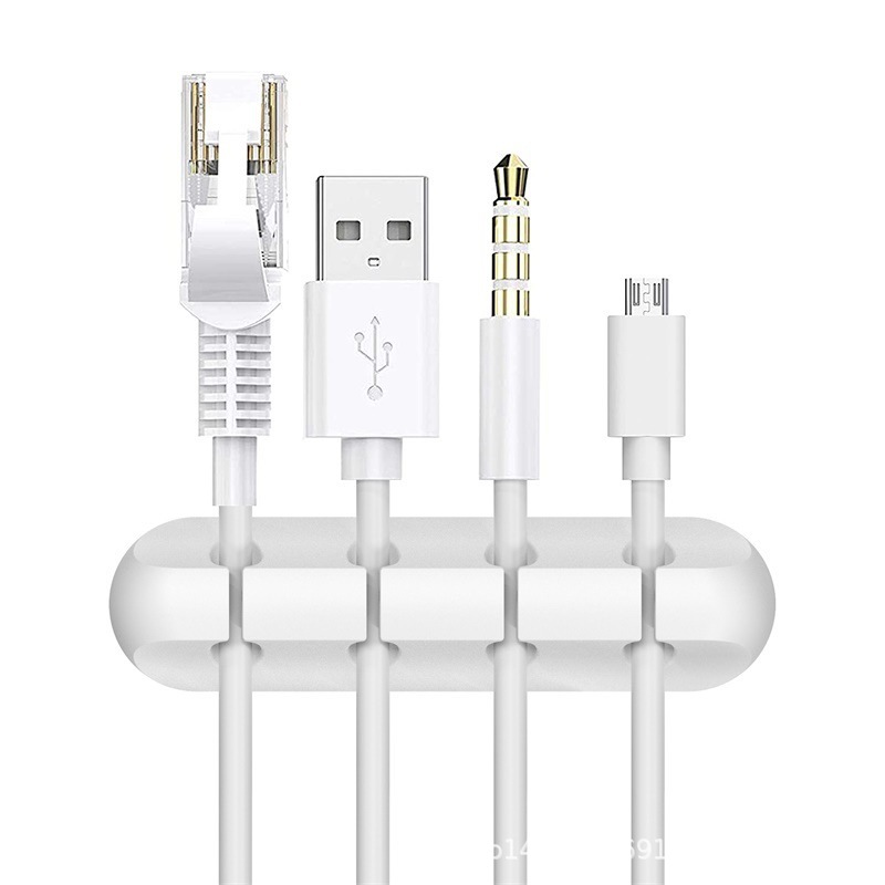 Picture of New desktop charging data cable holder multi-port creative storage wire silicone cable organizer hub
