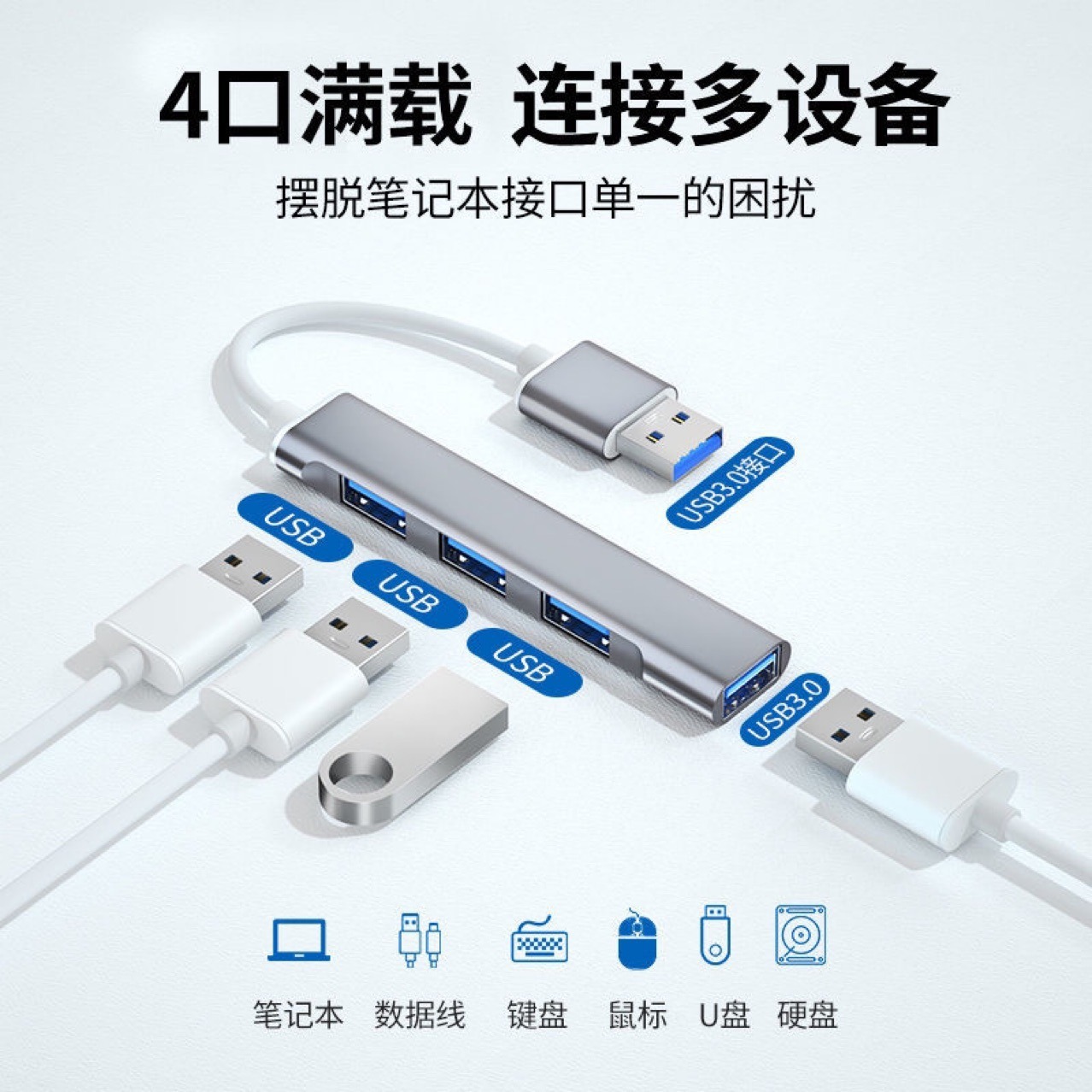 Picture of Two-In-One USB Docking Station 3.0Hub Multi-Function Splitter Custom Logo Four-In-One Type-C Docking Station