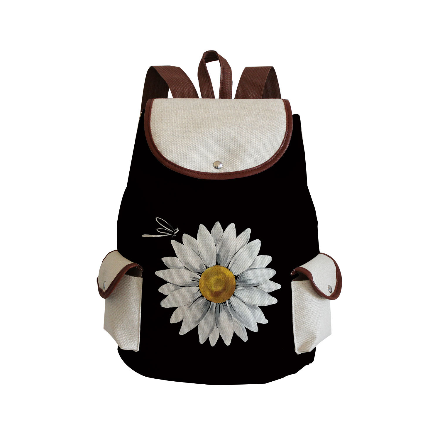 Picture of Factory direct plant flower printing bag large capacity campus students can print logo all-match classic backpack