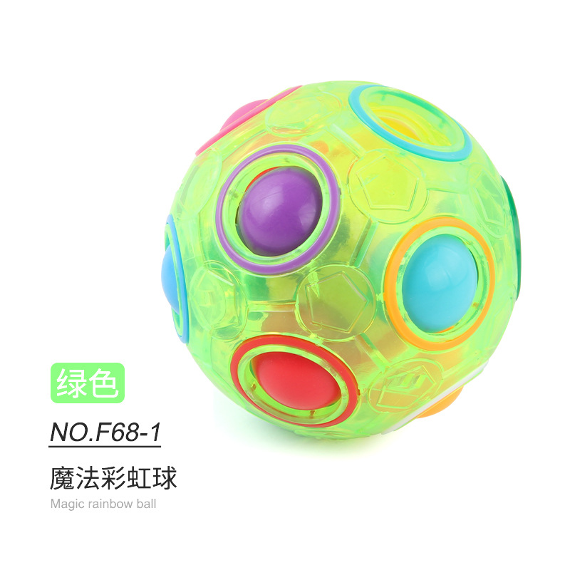 Picture of Cross-border Amazon Rainbow Ball Decompression Spinning Top Children's Educational Round Twelve-hole Mixed Color Magic Ball Toy