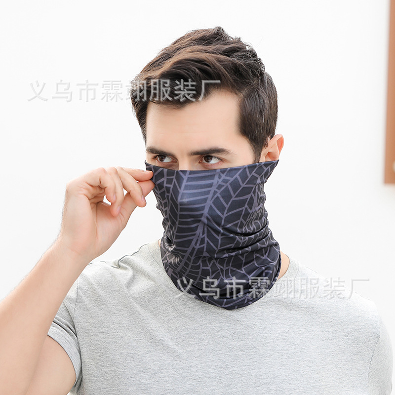 Picture of Sunscreen Mask Ice Silk Scarf Set Men's Headband Neck Protection Neck Summer Fishing Magic Riding Face Face Face Thin