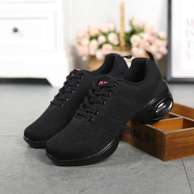 Picture of New soft-soled square dance shoes adult sailor jazz shoes dance shoes fly woven mesh hollow dance shoes women