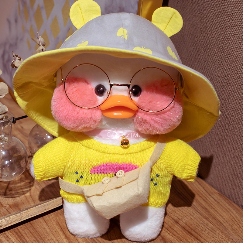 Picture of White ins Cyber Celebrity Hyaluronic Acid Duck Little Yellow Duck Plush Toy Hand Warming Pillow Doll Birthday Gift