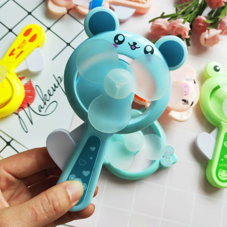 Picture of Creative mini hand pressure small fan cartoon hand-held children's toys push-to-sweep code small gift gift stall