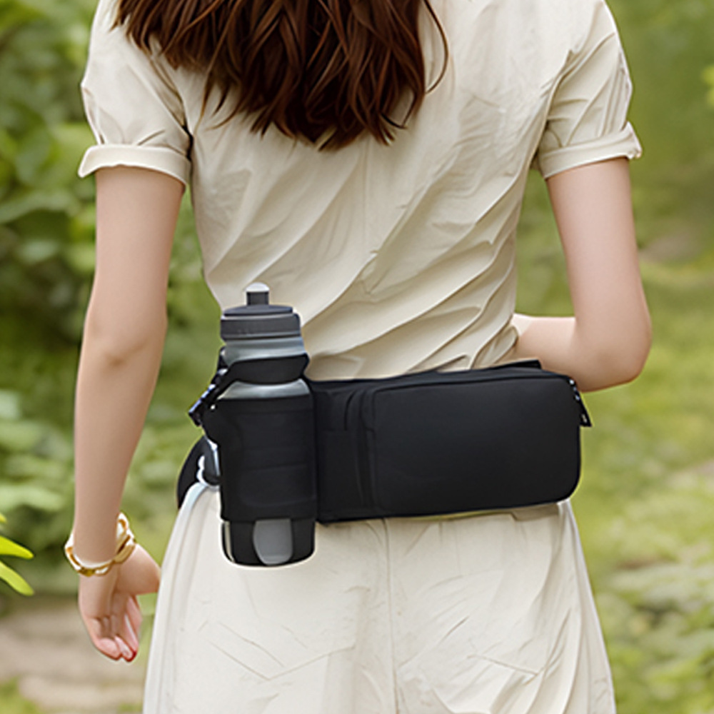 Picture of Korean Running Sports Waist Bag, Outdoor Water Bottle Waist Bag, Nylon Ultra-Light Running Bag, Cycling Waist Bag, Wear-Resistant Mobile Phone Bag