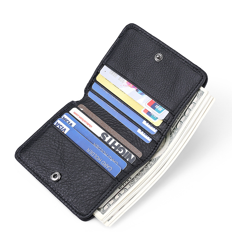 Picture of Women's Genuine Leather Wallet Top Layer Cowhide Coin Purse Wholesale Multi-Function Button Type Coin Purse Cross-Border Women's Wallet