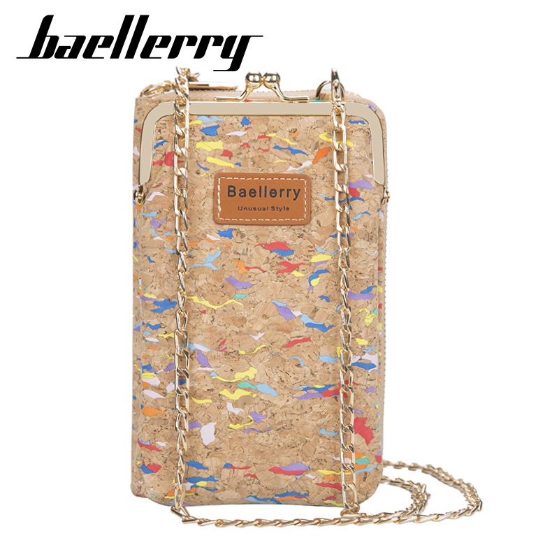 Picture of baellerry ladies wallet vertical wood grain mobile phone bag multi card wallet chain shoulder messenger bag wholesale
