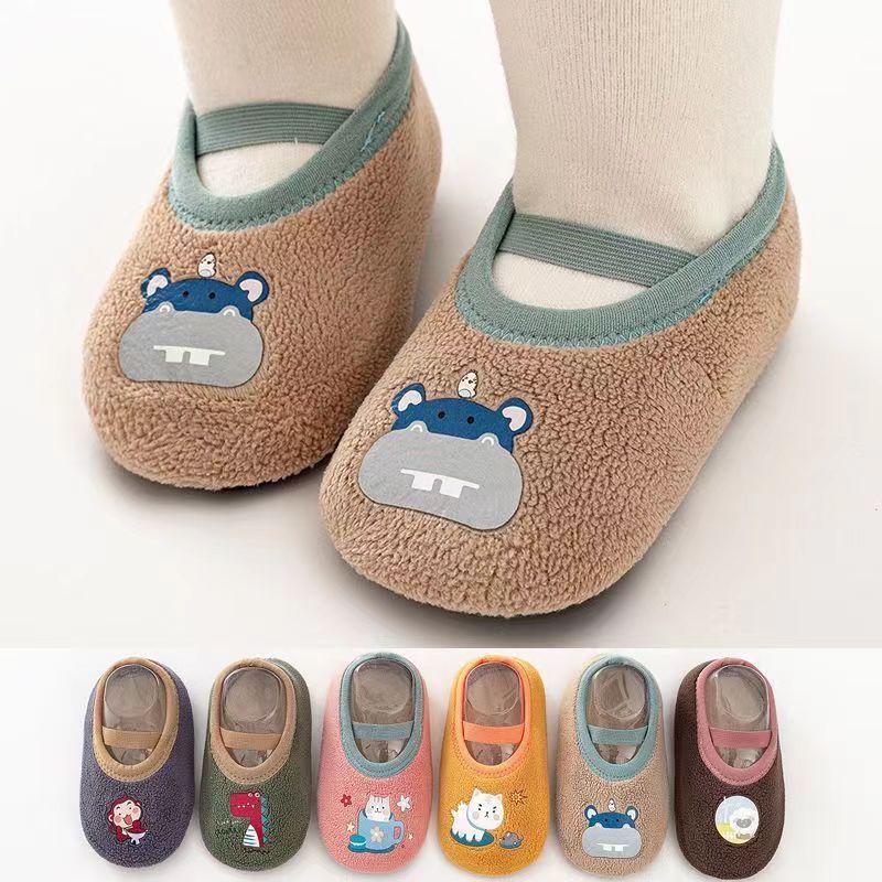 Picture of Wholesale baby floor socks baby men's and women's toddler shoes socks fleece-lined autumn and winter indoor early education shoes cool anti-slip