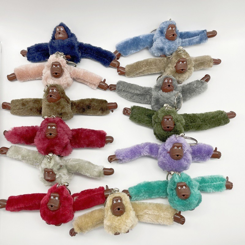 Plush Toy Long Arm Monkey Bag Pendant Plush Doll Keychain Cute Doll Orangutan Animal Key Ring