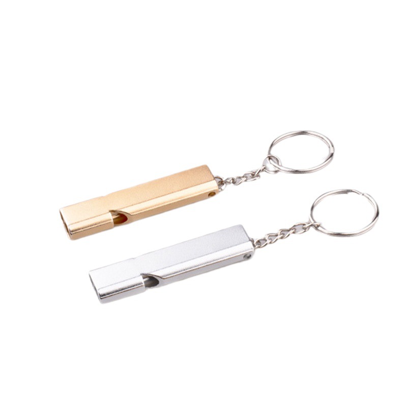 Picture of Training Pigeon Whistle Cross-border Flat Aluminum Alloy Dual-frequency Survival Whistle Dual-tube Outdoor Survival Whistle EDC Equipment