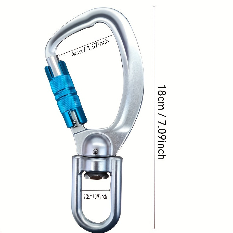 Picture of Aviation Aluminum Outdoor Three-Stage Automatic Main Lock D-Shaped Automatic Lock with Rotating Ring Sliding Slide 35Kn Mountaineering Wholesale