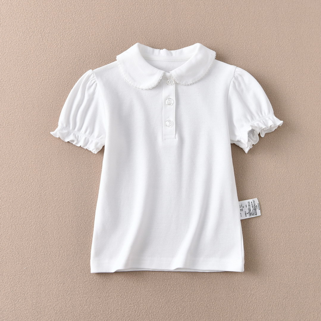 Picture of Distribution School Uniform Performance Uniform All-match Export Japan T-shirt White Student T-shirt Base Shirt Boys and Girls Children Short Sleeve