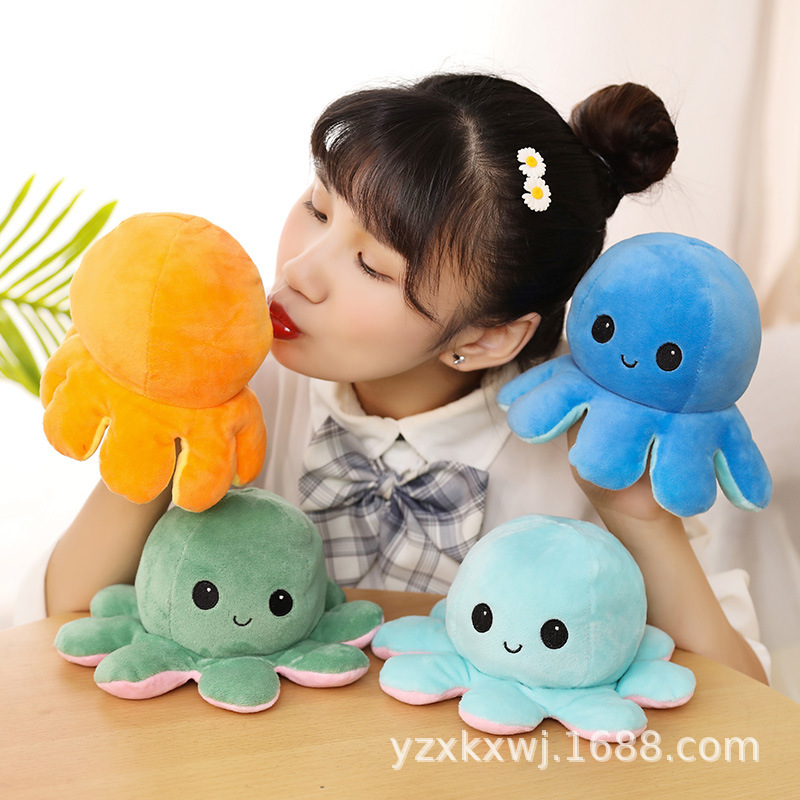 Picture of Cute flip octopus doll double-sided expression flip octopus plush toy doll wholesale custom LOGO