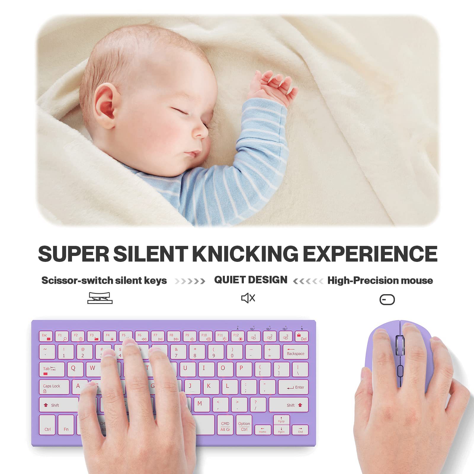 Picture of Ultra-thin backlit wireless keyboard and mouse 2.4g Rechargeable Bluetooth keyboard and mouse office set cross-border ebay Amazon