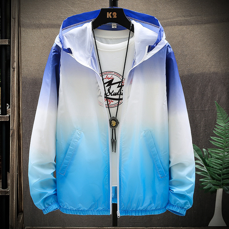 Picture of New summer sun protection clothing men's lightweight breathable hooded gradient skin clothing Outdoor Fishing Couple sun protection clothing women