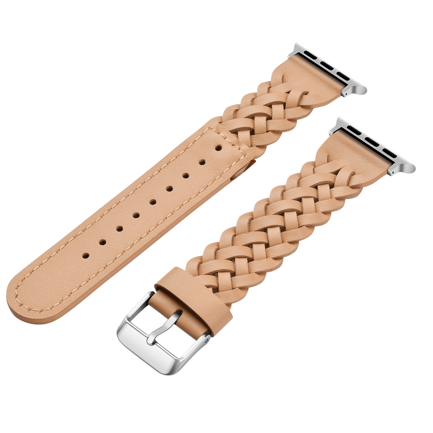 Picture of Multicolor in stock Leather Watch for Apple Watch Apple iwatch9876SE Woven Fashion Wristband