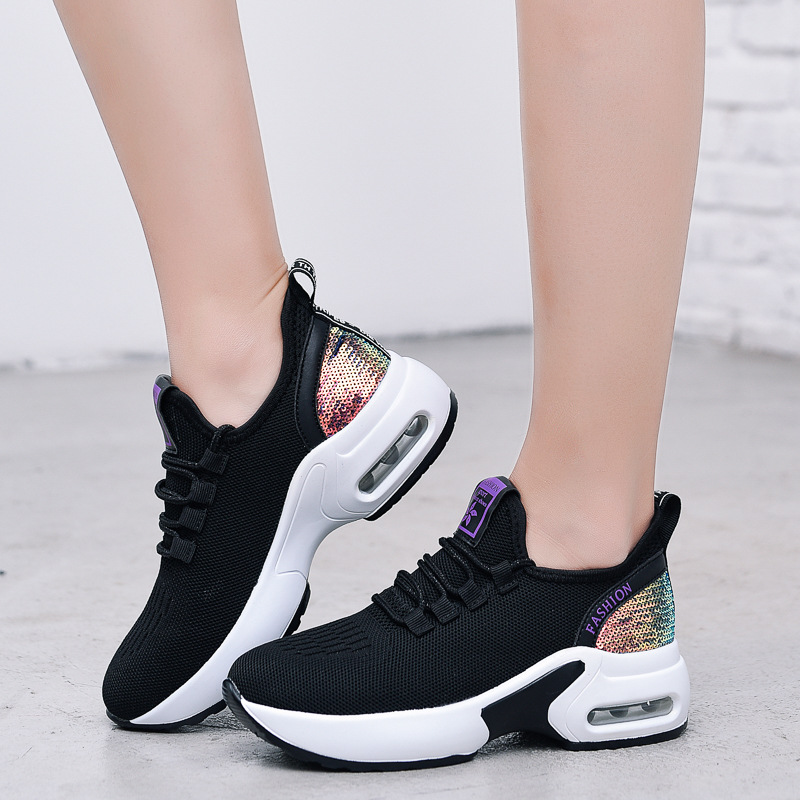 Picture of Dance Shoes Outer Wear Fashion Ghost Step Dance Shoes Women's Thick-soled sneaker Women's Flying Mesh New Style Square Dance Shoes