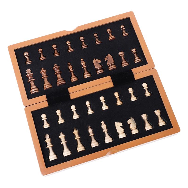 Magnetic Solid Wood Chess Foldable Cross-Border Dedicated to Educational Competitive Table Games Factory Direct Sales Wholesale