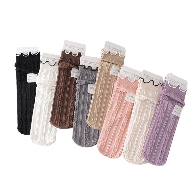 Spring and Autumn Lace Mid-Calf Socks Children's Lolita Fungus Princess Socks Girls Baby Autumn and Winter Long Socks Manufacturer Wholesale