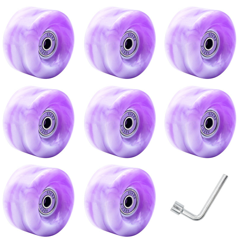Picture of Double Row Roller Skates 5832 Mixed Color Wheel Two-Color Pu Non-Luminous Wheel Four-Wheel Roller Skates 82A High Elastic Wheel
