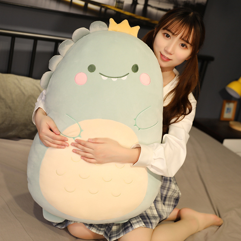Cartoon Crown Animal Dinosaur Penguin Chubby Pillow Home Big Pillow Bear Plush Doll Message Vacuum