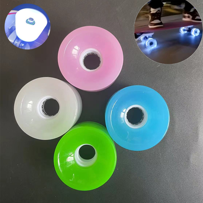 Picture of Monochrome Aurora colorful flash surfboard Pu wheel long board wheel skateboard big wheel surf Bridge Brush Street wheel 65X51mm