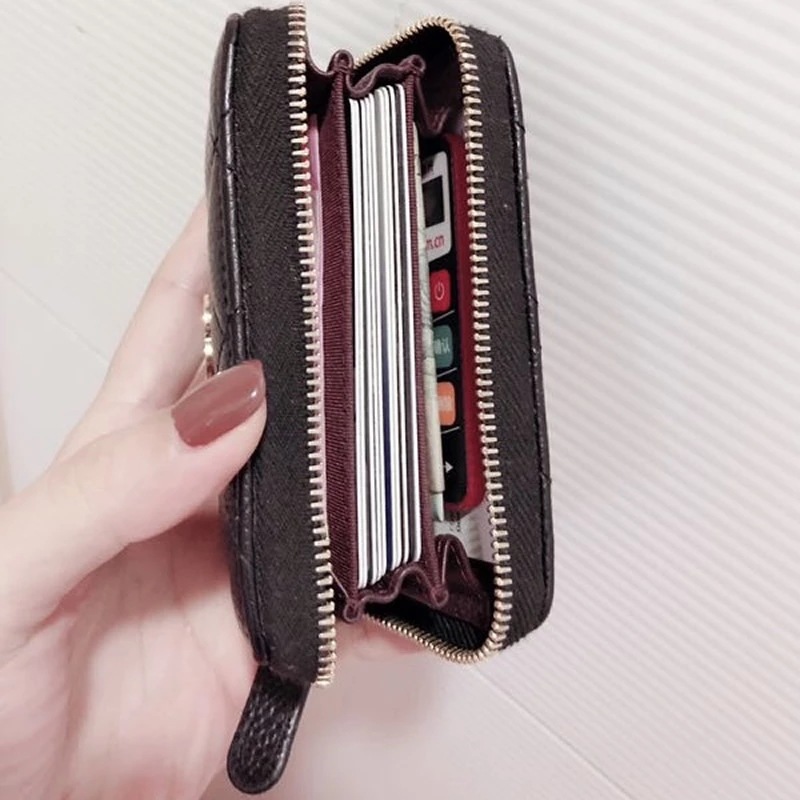 Picture of Grandma Fragrant Luxury Rhomboid Small Fragrance Fashion Sheepskin Credit Card Holder Card Case Coin Purse Card Holder Cross-border Explosions