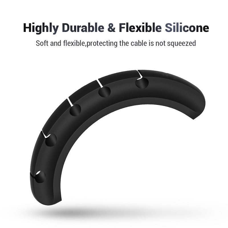 Picture of Desktop Charging Data Cable Organiser Silicone Creative Gift Storage Solver Car Self-adhesive Winding Clamp