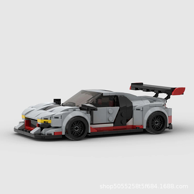 MOC blocks compatible with Lego Audi R8 GT3 sports car racing speed toy blocks puzzle boy gift