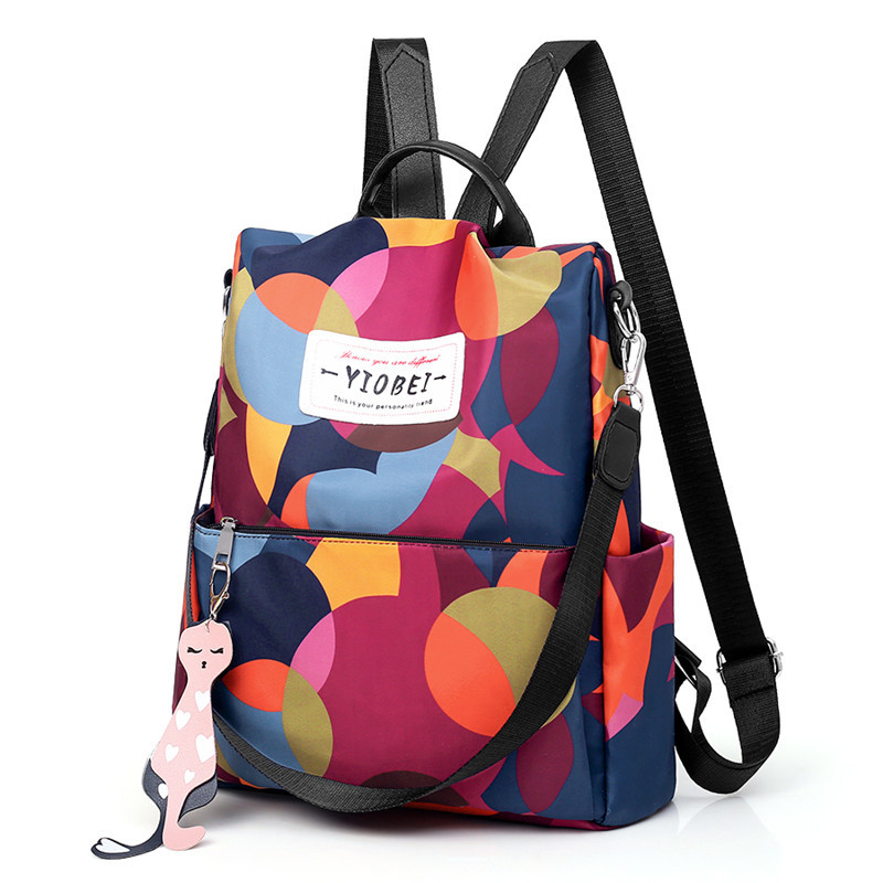 Backpack Women's Bag 2022 New Anti-theft Outdoor Leisure Travel Bag Cross-border Printed Oxford Cloth Schoolbag