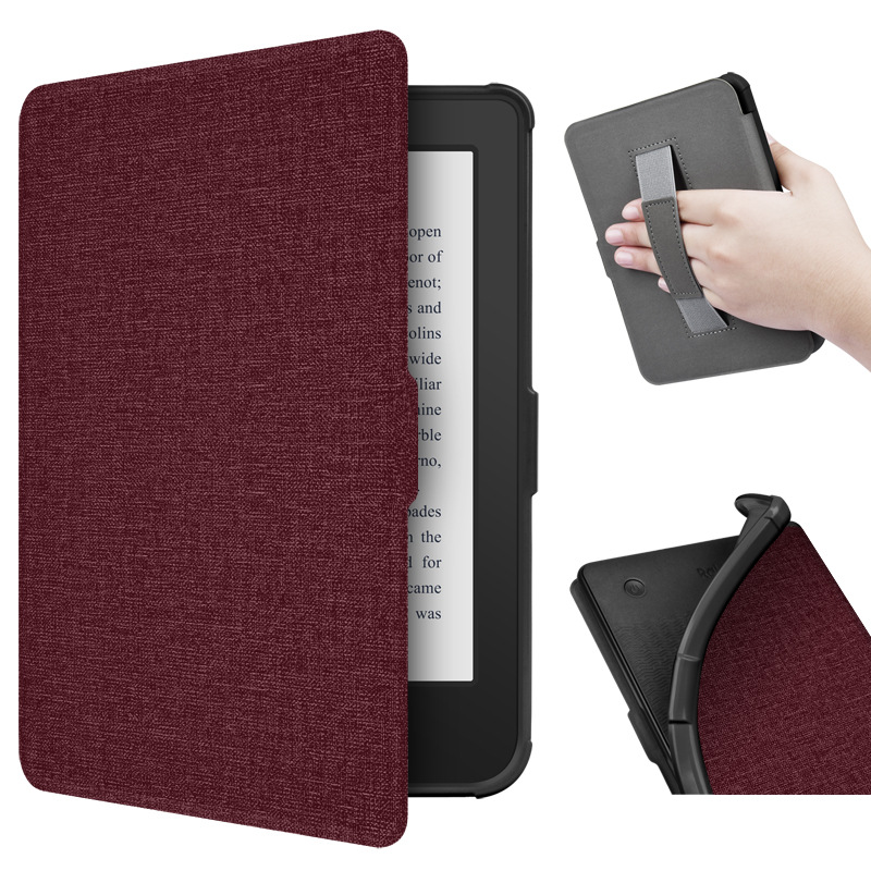 Picture of Applicable to 2022Kobo Clara2E e-book protective cover linen pattern handheld TPU leather case compatible with Tolino
