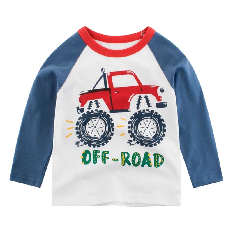 27kids Korean version of children's clothing boys autumn new children's long sleeve T-shirt car baby coat a consignment