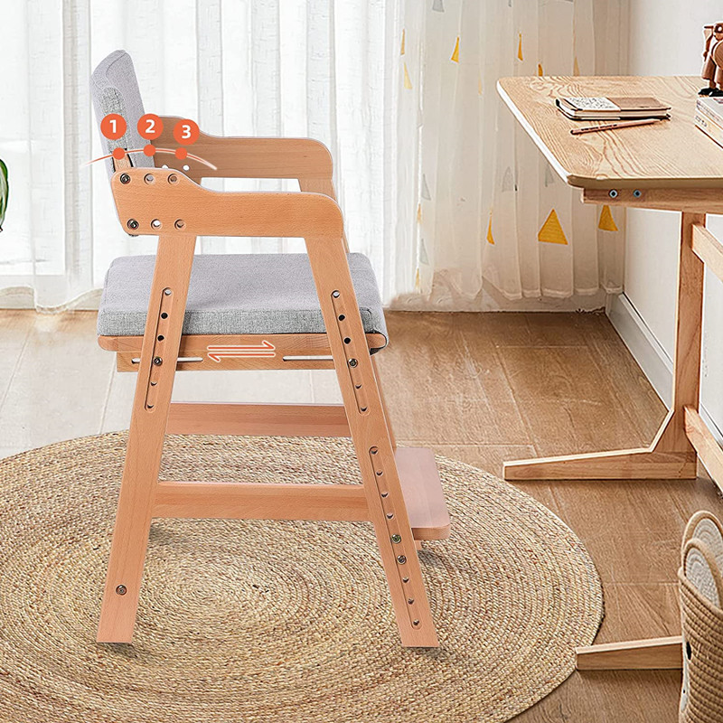 Fanmu Home Children's Learning Chair Solid Wood Chair Home Chair Baby Dining Chair Liftable Multi-function Writing Chair