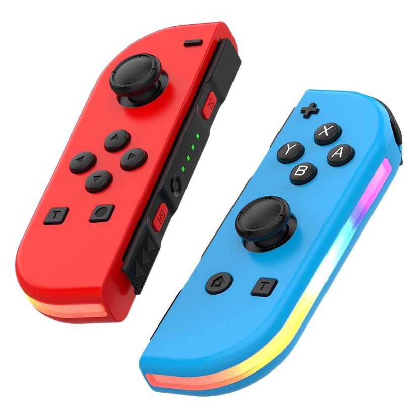Switchjoycon left and right gamepad with RGB light wake-up vibration dazzling body sense Bluetooth gamepad