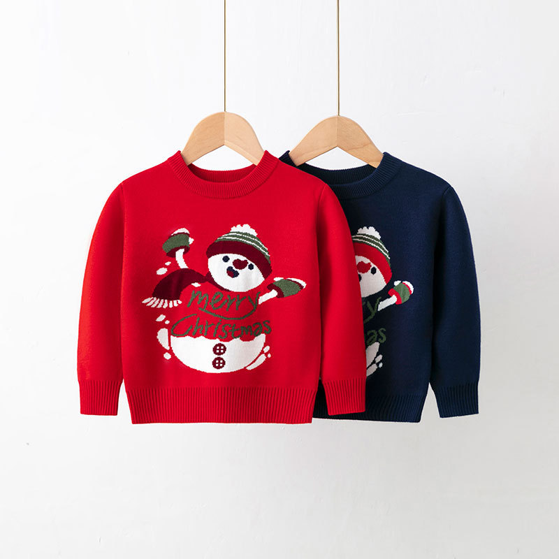Picture of 2023 Europe and the United States new children's Christmas sweater children's clothing girls boys autumn and winter cartoon pullover sweater